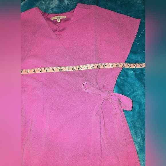 NWT Women's Lark & Ro Short Sleeve Crape Wrap Dress Size M - Picture 7 of 9